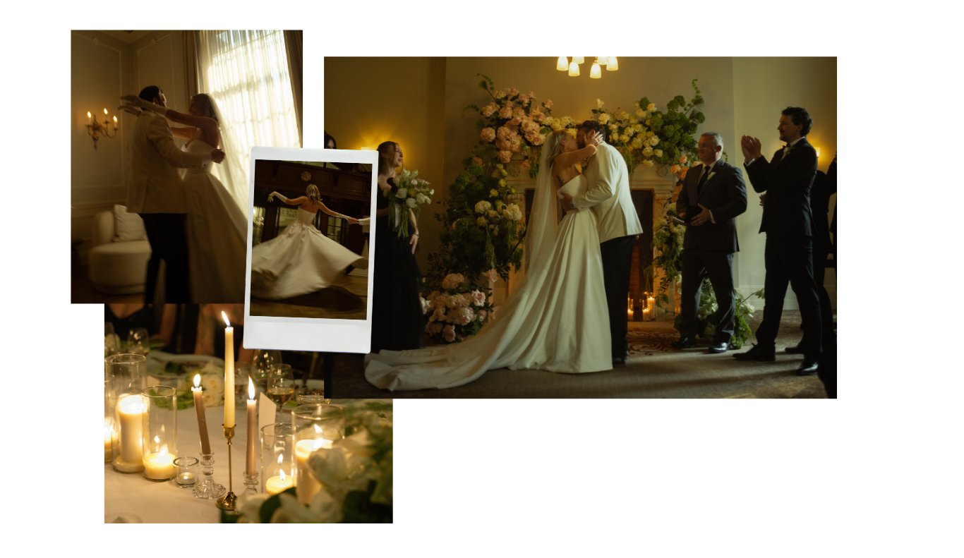 A collage of cinematic Vancouver wedding photographs